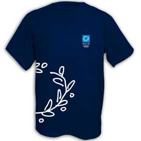 Athens 2004 Athena Wreath Wrap Navy Blue Tshirt -  SALE! 