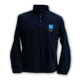 Athens 2004 Athena Vertical Tonal Black- Microfleece Pullover