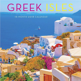 Greek Islands 2018, Mini Wall 16 month Calendar