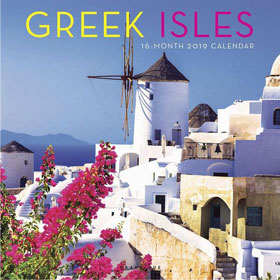 Greek Islands 2019, 16 month Wall Calendar