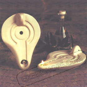 Ceramic Olive Oil Lamp - Onisimos 01LA7