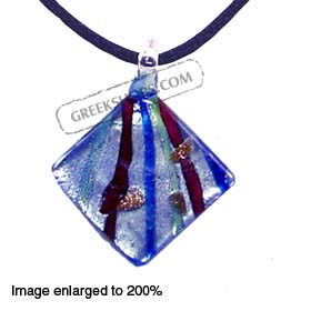Murano Glass Diamond-Shaped Pendant - Blue Special 30% off