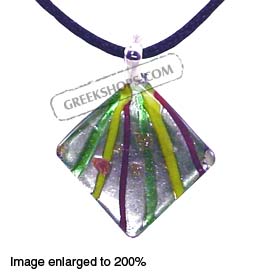 Murano Glass Diamond-Shaped Pendant - Green Special 30% off