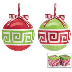 Greek Key Christmas Ornament (2 Color Options shown)