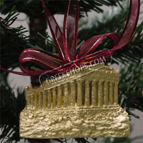 Ancient Greek Parthenon Christmas Ornament 105_38gold