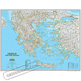 National Geographic Political Map of Greece 30" x 24"
