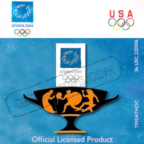 Athens 2004 Armed Runners Pin