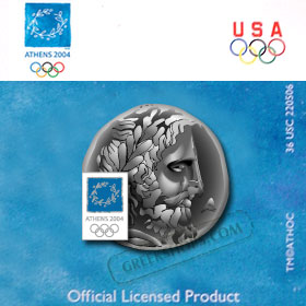 Athens 2004 Zeus Coin Pin