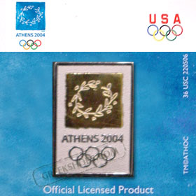 Two - Tone Athens 2004 Logo Pin