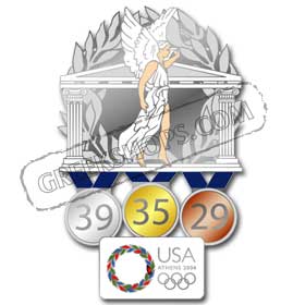 USOC Limited Edition USA Athens Medal Count Pin