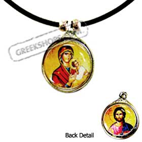 Reversible Religious Necklace w/ Rubber Cord (15mm)