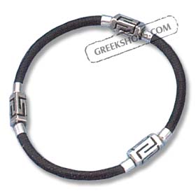 Indian Rubber Bracelet with Greek Key