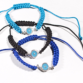 Braided Turqoise Metallic Evil Eye Bracelet (3 color options)