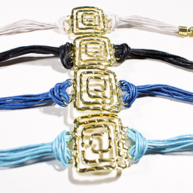 The Siren Collection - Hammered Greek Key Bracelet (4 Color Options)