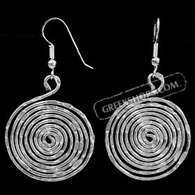 Silver Plated Earrings - Swirl Motif (29mm)