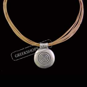 The Byzantium Collection - Circular Shaped Necklace w/ Swirl Motif