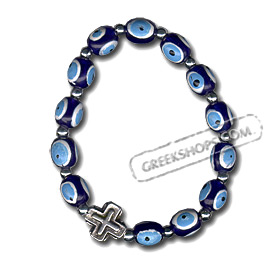 Evil Eye Bracelet - Cross Charm