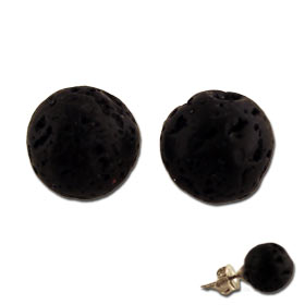 The Santorini Collection - Black Lava Rock Earrings (9mm)