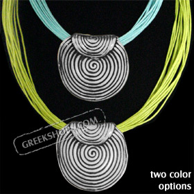 Byzantium Collection - Necklace with Swirl Motif KY250 (2 Color Options)