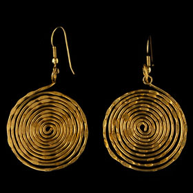 Gold Plated Earrings - Swirl Motif (29mm)