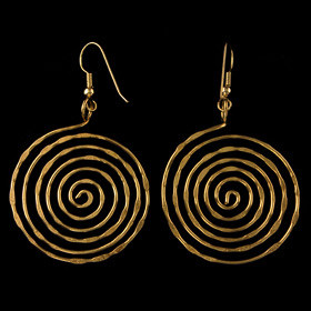 Gold Plated Earrings - Swirl Motif (38mm)