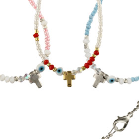 Mati Evil Eye and Cross Necklace 101569 (Color Options) 