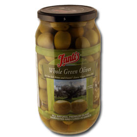 Greek Green Olives by Fantis, 1L jar