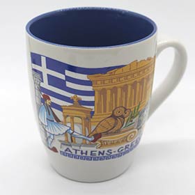 Athens Landscapes w/ Greek Flag Coffee Mug 11oz