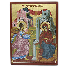 Annunciation of the Virgin Mary, Byzantine Icon Reproduction, 19x25cm