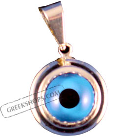 Gold Evil Eye Solid Gold Pendant Style 433P