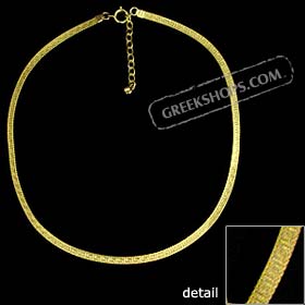 The Prestige Collection - Gold Overlay Greek Key Single Necklace SPECIAL PRICE