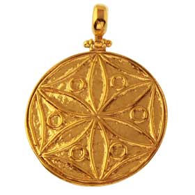 The Agamemnon Collection - 24K Gold Plated Sterling Silver Pendant - Rose