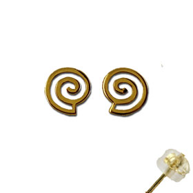 14k Gold Minoan Spiral Post Earrings 8mm
