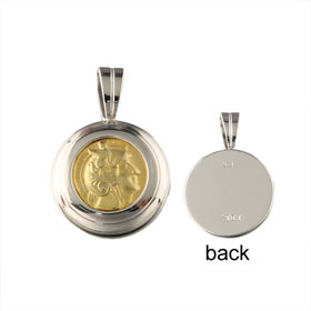 Gold Plated Sterling Silver Pendant - Athena (14mm)