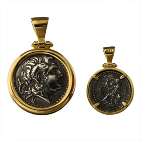 24k Gold Plated Pendant w/ Alexander the Great (21mm)