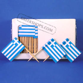 Greek Flag Party Toothpicks 100 pc.