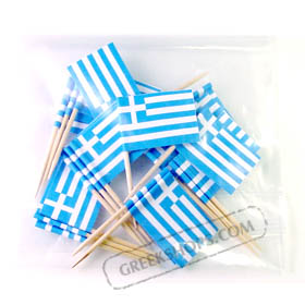Greek Flag Party Toothpicks 20 pc.