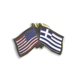 Greek-American Flag Lapel Pin 