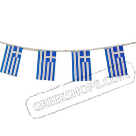 Greek Flag String 16ft long - Paper