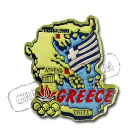Vintage Map of Greece Magnet 2in x 2in