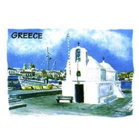 Greek Islands Seaport Sweatshirt 98