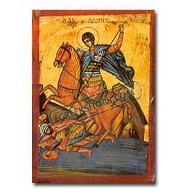 St. Demetrios (Agios Dimitrios) Handpainted Greek Orthodox Icon 14 x 20cm 