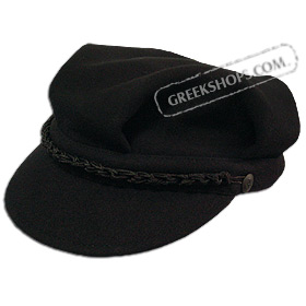 Women's Black Wool Greek Fisherman's Hat