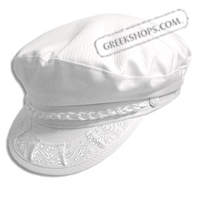 Greek Fisherman's Hat -Cotton - White
