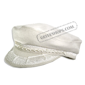 Wool Cream White (Ecru) Greek Fisherman Hat 