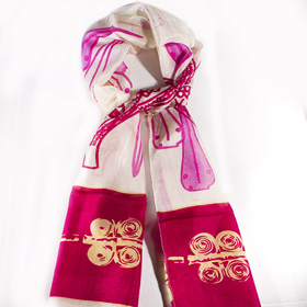 Authentic Greek Silk Scarf w/ Ancient Amhora Design