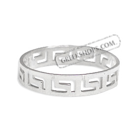 Code : JP151R Sterling Silver Ring - Greek Key Band 4mm Code : JP151R Sterling Silver Ring - Greek Key Band 4mm