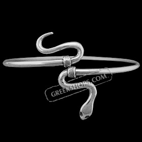 Sterling Silver Arm Bracelet - Serpent (90mm)