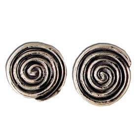 Minoan Swirl Sterling Silver Post Earrings 10mm