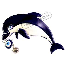 Evil Eye Minoan Dolphin Magnet (4in)
